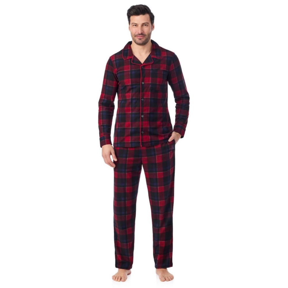 NWT Cuddl Duds Men’s Red & Black Plaid Pajama Set Size Large